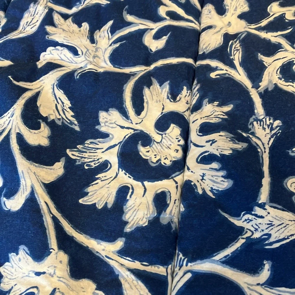 Ralph Lauren Vintage Persimmon blue cotton floral twin comforter & pillow sham